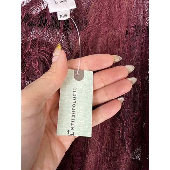 NEW Beguile Byron Lars Carissima Sheath Dress Size 16 Lace Burgundy Wine Corset - Picture 11 of 12